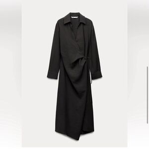 NWT ZARA SHIRTDRESS WRAP M